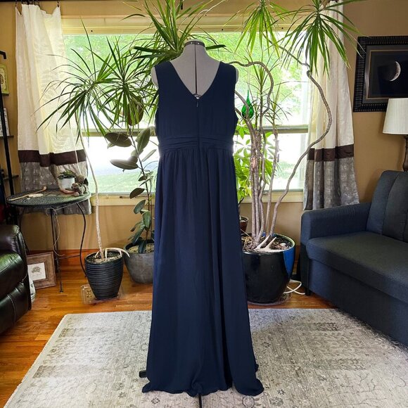Lulus Thoughts of Hue Navy Blue Surplice Maxi Dress 1X Wedding Bridesmaid - Picture 6 of 6